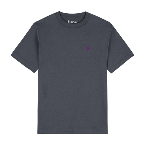 Embroidered Logo T-Shirt Charcoal/Purple